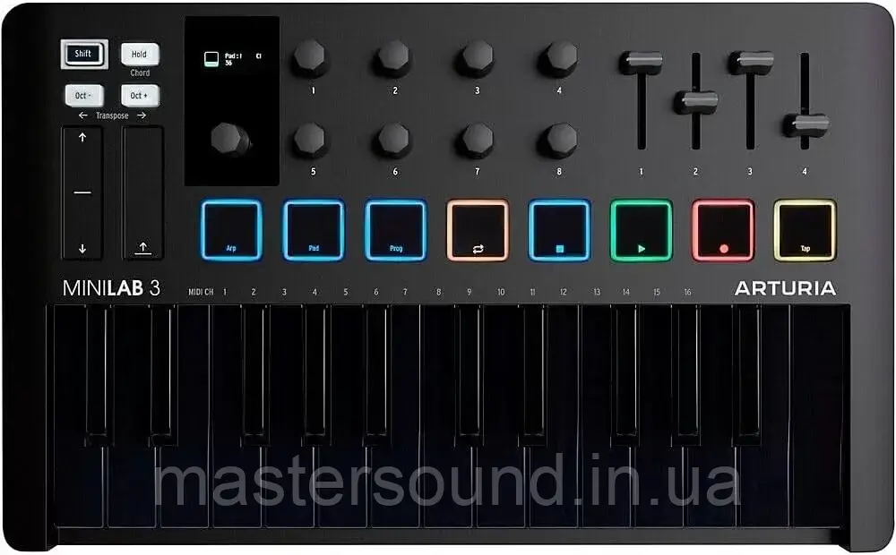 Midi контроллер Arturia MiniLab 3 Deep Black Special Edition - фото 1 - id-p2131970526