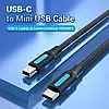 Кабель зарядний Vention Mini USB to Type-C 2 A 1.5 м Black (COWBG), фото 4