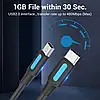 Кабель зарядний Vention Mini USB to Type-C 2 A 1.5 м Black (COWBG), фото 5