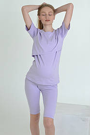 Футболка вільного крою для вагітних та годуючих із секретом годування 42 Lara Mumlove Лавандовий