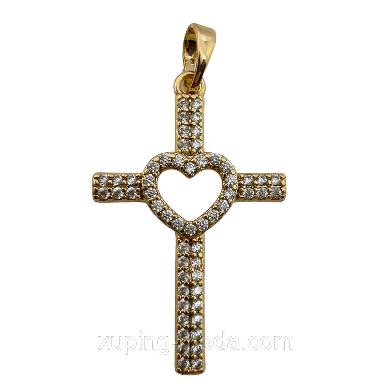 30x20 мм. Хрестик xuping. 18k, фото 1