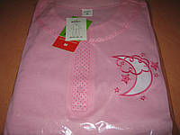Пижама женская 100% хлопок голубая и розовая размер М (46) вышивка - ночка рожева