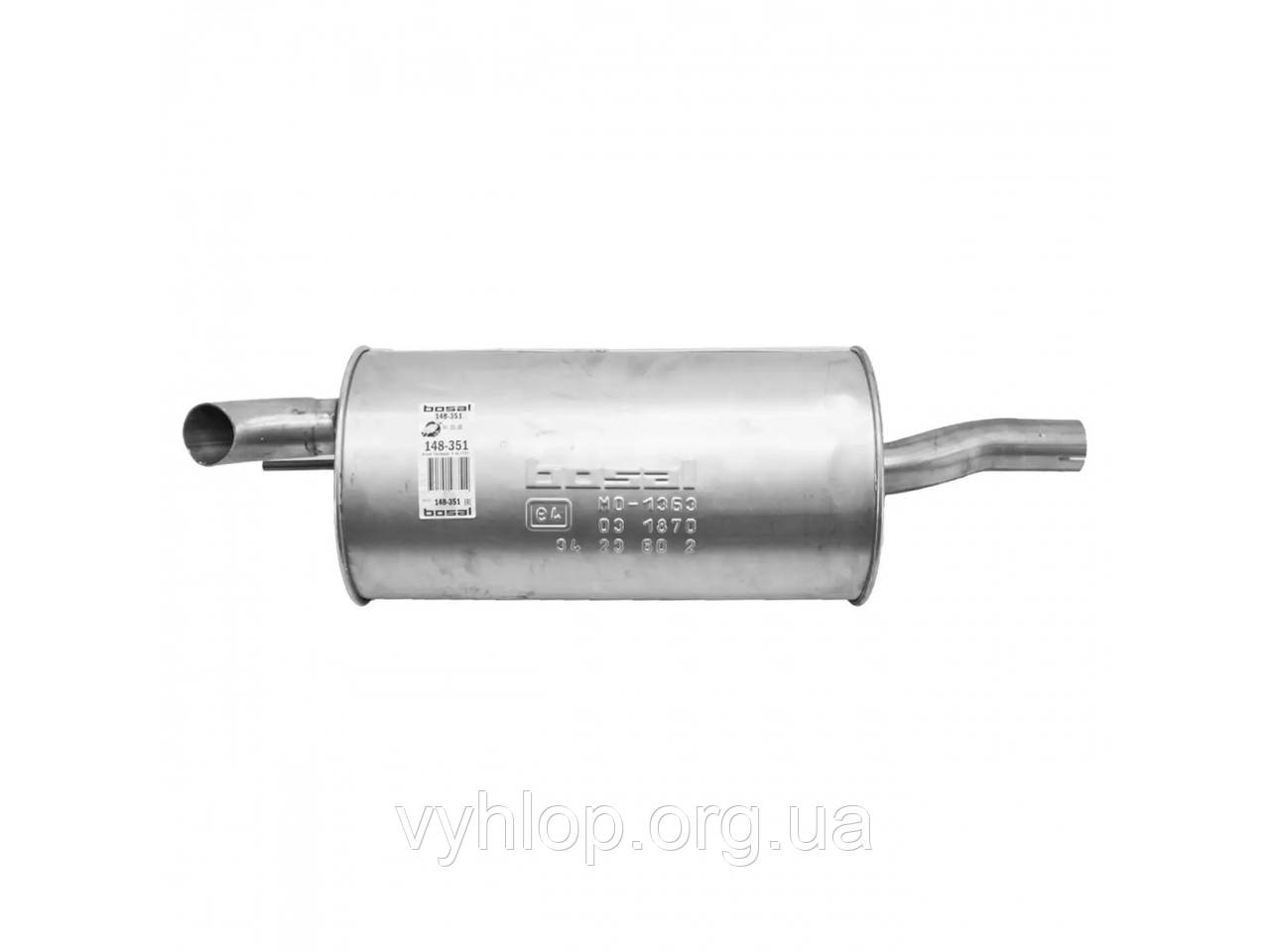 Глушник Фіат Добло (Fiat Doblo) 1.9 JTD 00-13 (148-351) Bosal 07.451 алюминизированный
