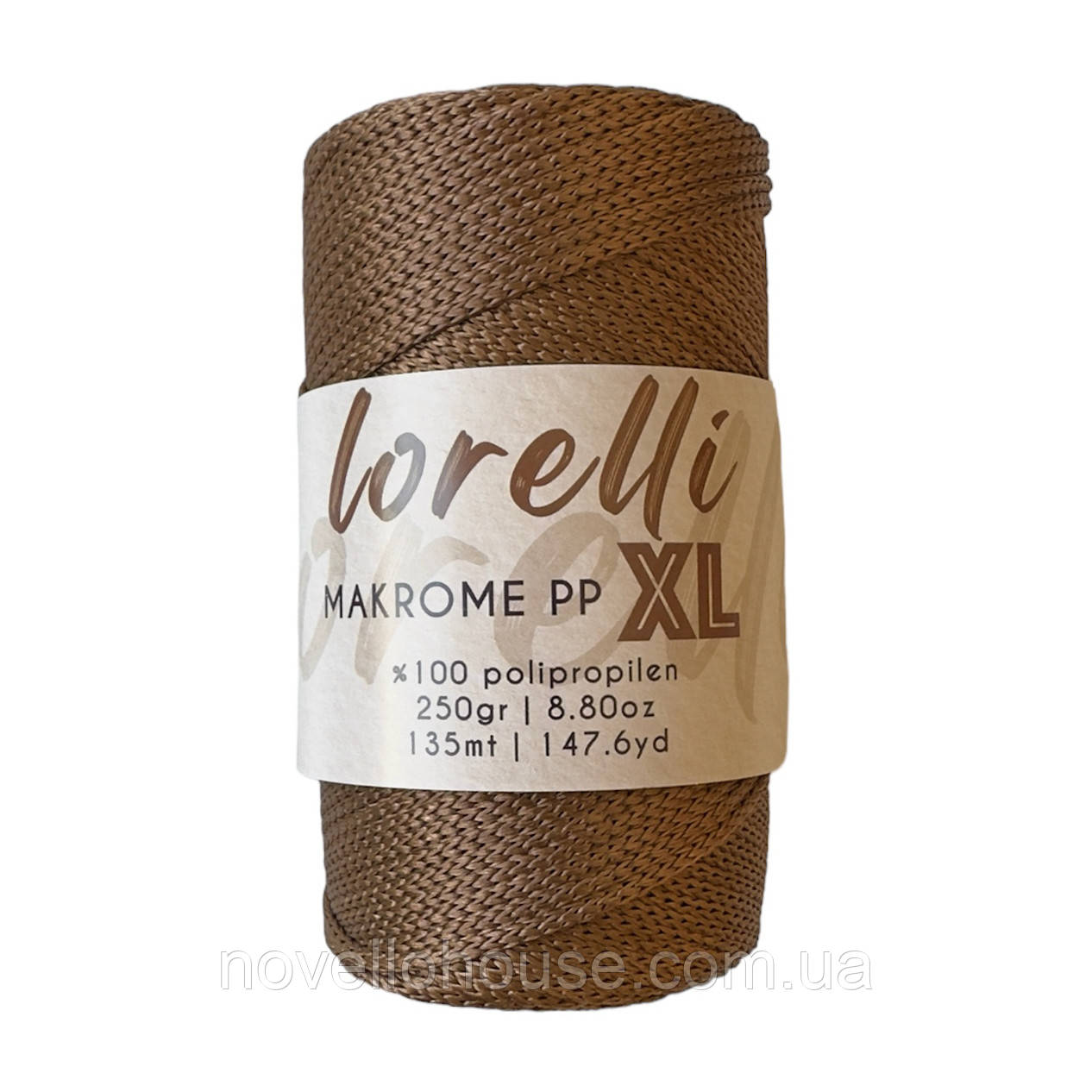 LORELLI MAKROME PP XL (ЛОРЕЛЛІ МАКРАМЕ ПП ХЛ) № 200 світло-коричневий (Пряжа макраме, для сумок)