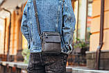 Сумка чоловіча шкіряна черная через плече Tiding Bag SK 718393, фото 5
