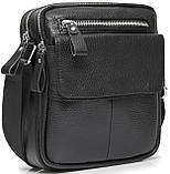 Сумка чоловіча шкіряна черная через плече Tiding Bag SK 718393, фото 3