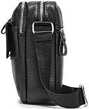 Сумка чоловіча шкіряна черная через плече Tiding Bag SK 718393, фото 7