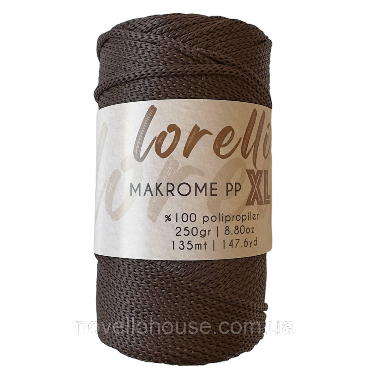 LORELLI MAKROME PP XL (ЛОРЕЛЛІ МАКРАМЕ ПП ХЛ) № 210 шоколад (Пряжа макраме, для сумок)