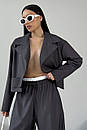 Стильний жіночий коричневий піджак Лем розміри XS-S M-L XL-XXL, фото 9