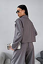 Стильний жіночий коричневий піджак Лем розміри XS-S M-L XL-XXL, фото 2