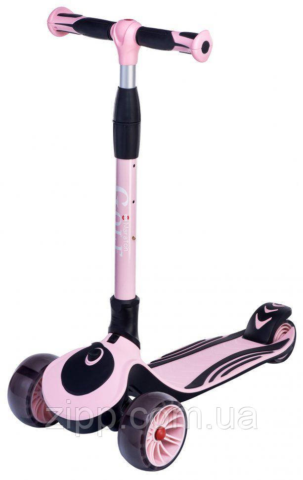 Самокат триколісний Maraton Golf Рожево-чорний, фото 1