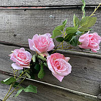 Ветка Роза бархатная 110 см розовая