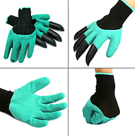 Гумові рукавички з пазурами для саду та городу Garden Genie Gloves.