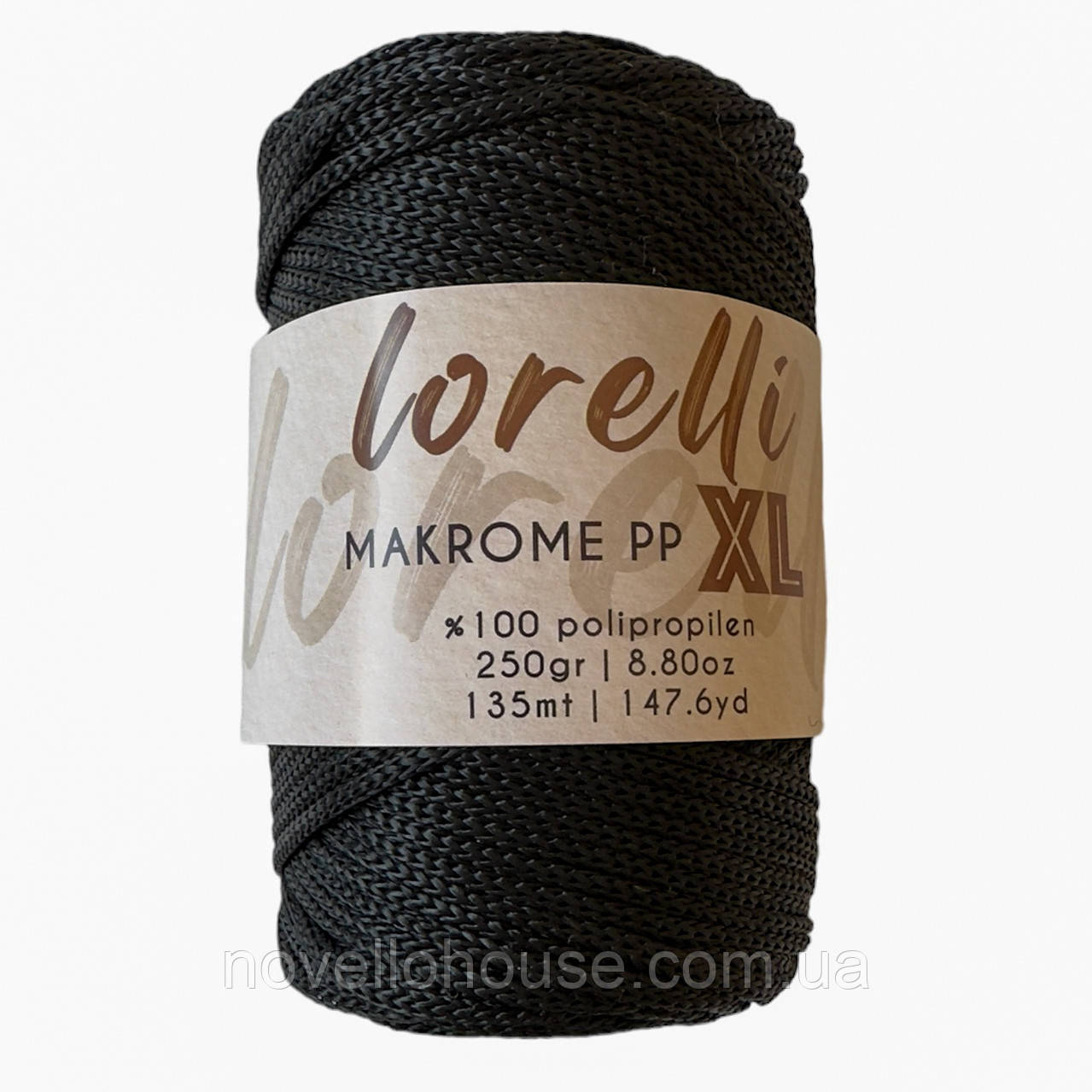 LORELLI MAKROME PP XL (ЛОРЕЛЛІ МАКРАМЕ ПП ХЛ) № 270 чорний (Пряжа макраме, для сумок)