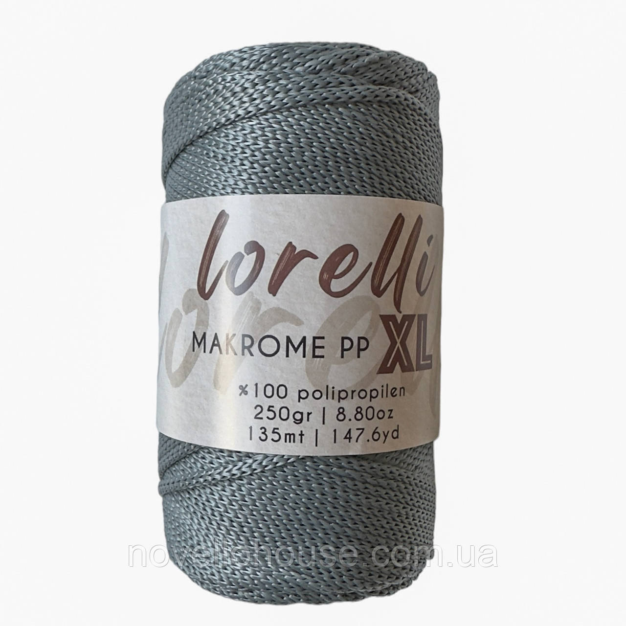 LORELLI MAKROME PP XL (ЛОРЕЛЛІ МАКРАМЕ ПП ХЛ) № 064 темно-сірий (Пряжа макраме, для сумок)