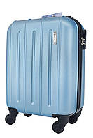 Маленький чемодан ручная кладь Wizz Air голубой 40х30х20 на 4 колесах
