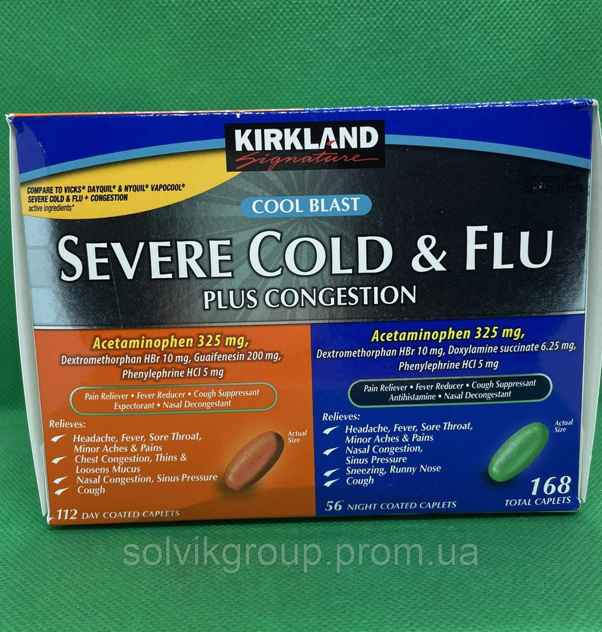 Kirkland Signature Severe Cold & Flu MultiSymptom Caplets, 168 Caplets