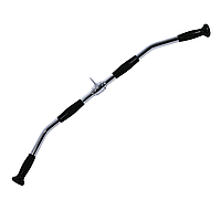 Ручка для верхней тяги York Fitness 91см изогнутая с резиновыми рукоятками, хром p