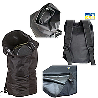 Баул-рюкзак 100 литров Оксфорд 600 влагозащитный Черный армейский, тактический, вещевой мешок