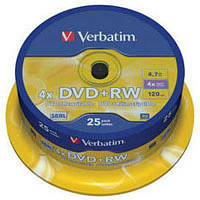 Диск DVD Verbatim 4.7Gb 4x CakeBox 25 шт silver (43489) mb kn