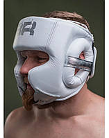 Шлем боксерский Battler Sport кожа L Белый с серебряными вставками