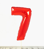 Цифра 7 фольгированная красная шар фигурный 80 см индивидуальная упаковка
