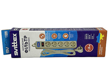 Подовжувач-фільтр мережевий Svittex 1,8м
