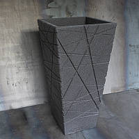 Вазон из бетона Гранада XL 110х55/35 (см) Чорний Гранит