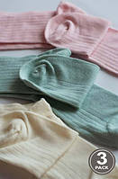 Шкарпетки жіночі Legs бавовняні SOCKS COTTON RIB (3пари) 36-40(р) cream/rose/fog (G08)