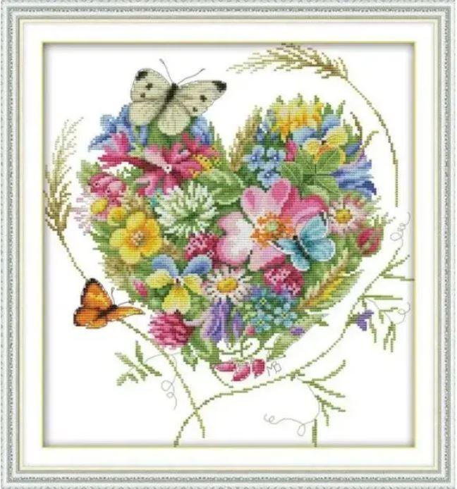 Набір для вишивання за нанесеною на канву схемою "Butterflies love 13". AIDA 14CT printed, 36*40 см