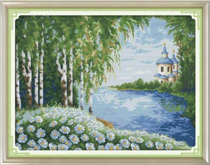 Набір для вишивання за нанесеною на канву схемою "White birch trees". AIDA 14CT printed, 48*37 см