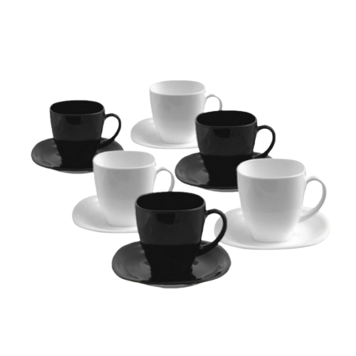 Сервіз чайний Carine Black&White 12 предметів (ч.220мл + блюдце) D2371 Luminarc