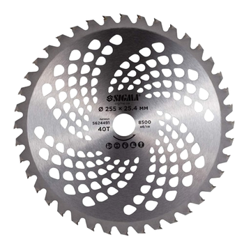 Диск до садового тримера d255*25,4мм 40T з твердосплавними напайками SIGMA