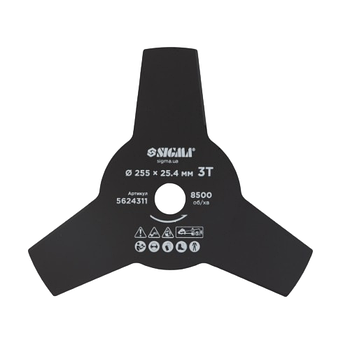Ніж до садового тримера d255*25,4мм 3T SIGMA