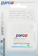 Зубная нить paro® riser-floss 50 м вощеная, с мятой и фторидом медицинская