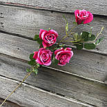 Гілка Троянда оксамитова 110 см малинова, фото 3