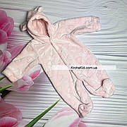 Дитячий теплий чоловічок з вушками на капюшоні махра 56 62 см