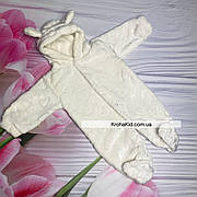 Дитячий теплий чоловічок з вушками на капюшоні махра 56 62 см