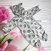 Дитячий теплий чоловічок з вушками на капюшоні махра 56 62 см