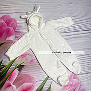 Дитячий теплий чоловічок з вушками на капюшоні махра 56 62 см