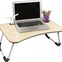 Портативный деревянный столик для ноутбука с подстаканником, складной.