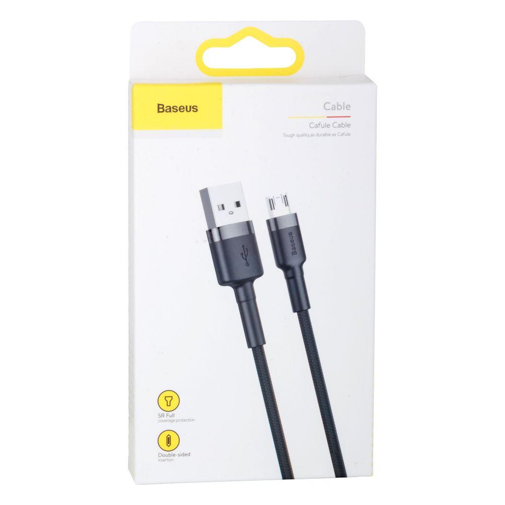 Кабель USB Baseus CAMKLF-B USB to Micro 2.4A Сіро-чорний - фото 2 - id-p2132050922