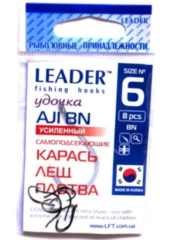 Гачки Leader Aji посилений BN № 6 8шт