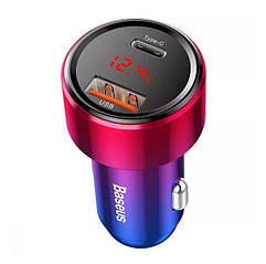 Автомобільний зарядний пристрій Baseus Magic Series Digital Display PD 3.0 QC 4.0+ 45 W USB + Type-C (red)