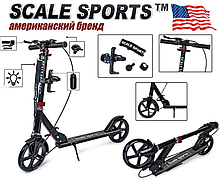 Двоколісний складаний самокат "SCALE SPORTS SS-18 1201820961" з ручним торозом і LED-ліхтариком (чорний)., фото 6