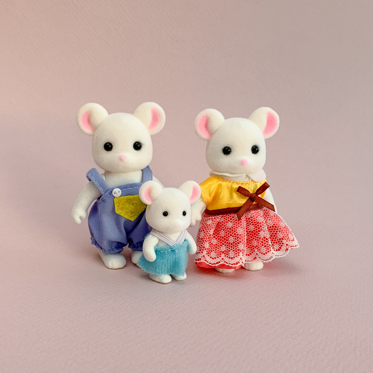 Мініатюра Сімейство мишенят 9 см Білі, фото 1