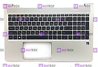 Оригинальная клавиатура для ноутбука HP Probook 450 G8, 450 G9 rus, black, подсветка, серебристая панель