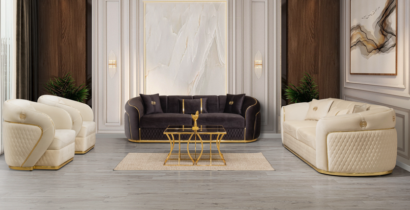 Диван в стилі люкс з золотим декором 220х100х80 см JOSS Джекі, фото 1