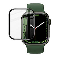 Захисна плівка для Apple Watch 45mm (0.2 мм, 3D) Polycarbone противоударна, чорна рамка