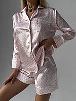 Женская пижама Victoria's Secret шортиками,домашняя пижама Виктория Сикрет женская,белая,шёлковая